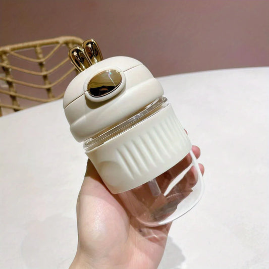 Cute Rabbit Straw Glass Cute Cartoon Girl Portable Cup